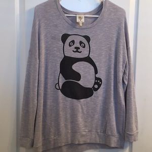 Womans self esteem panda crew neck